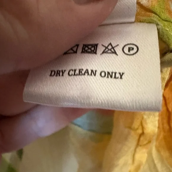 Yavi Chanderi Summer Labile Button Front Shirt in Yellow Multi Color - Size M - Picture 8 of 9